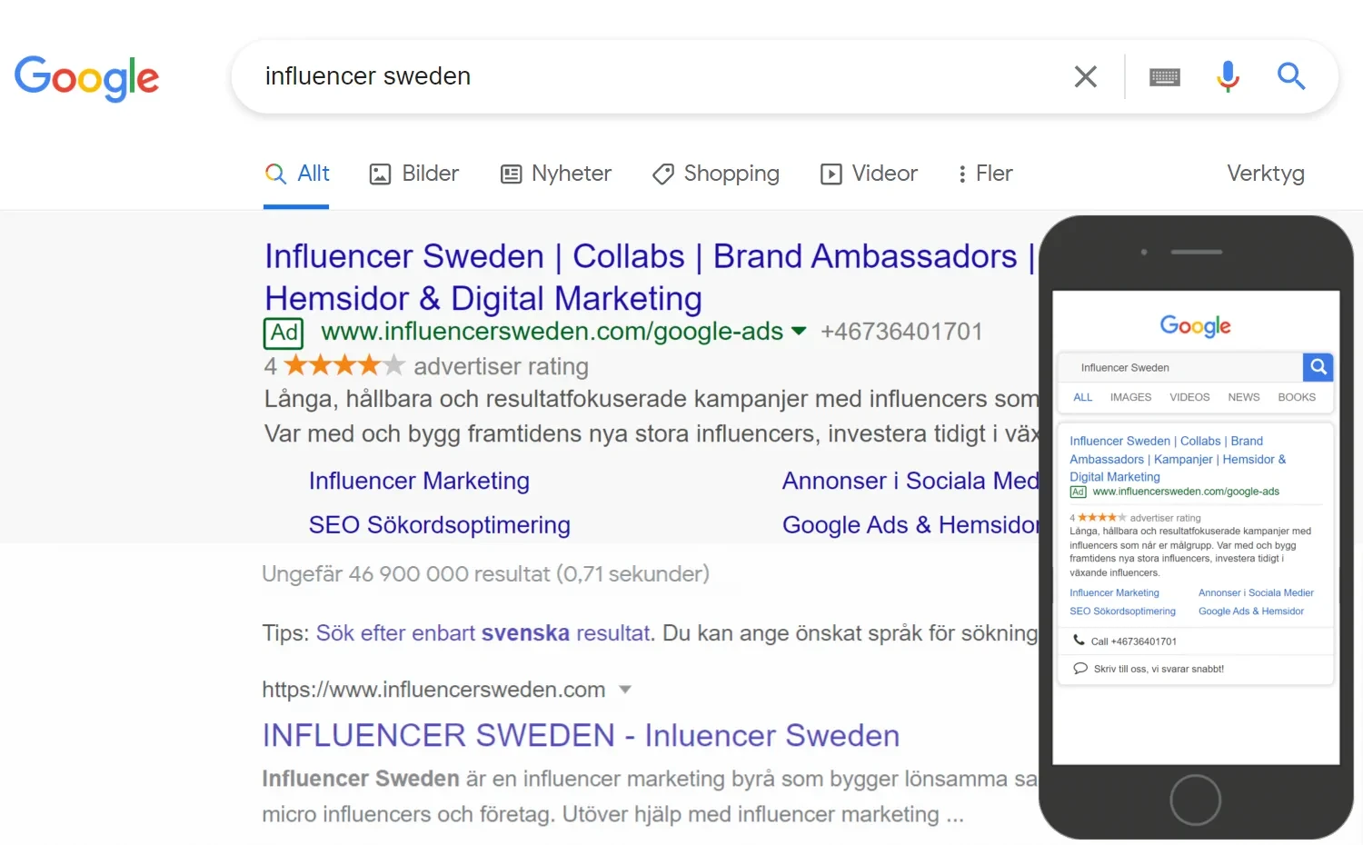 SEO Influencer Sweden SEO SEM Mobil 2